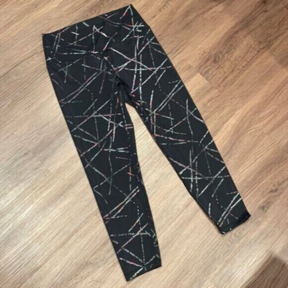 Zyia Metallic Abstract Luxe Hi Rise Leggings - Picture 1 of 5